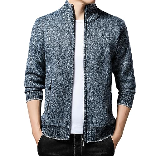 Autumn And Winter New Sweater Men's Cardigan Zipper Plus Fleece All-Match Men's Sweater Jacket