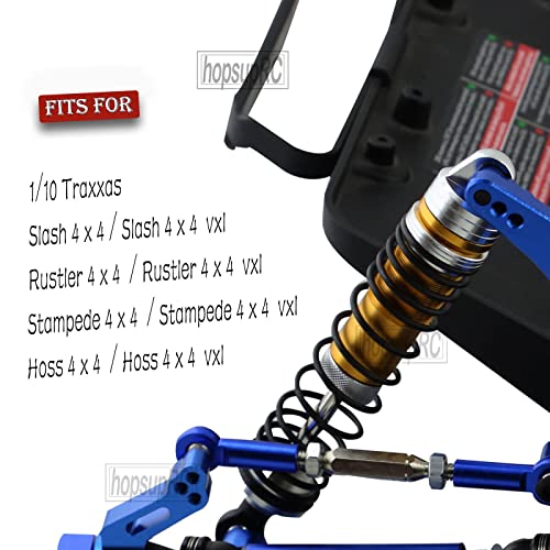 Hopsuprc Upgrades Part For 1/10 Traxxas Slash/Stampede/Rustler/Hoss 2Wd Vxl,Stainless Steel Drive Shaft Cvd Axles,Alloy Rc Shocks Absorber,Front Rear Assembled Full Metal Big Bore Shocks Damper,Gold #TOP1