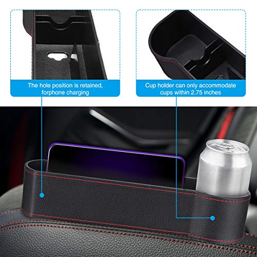image for CAMTOA Car Seat Gap Filler, Car Seat Organizer, 2 Pack PU Car Seat Sto