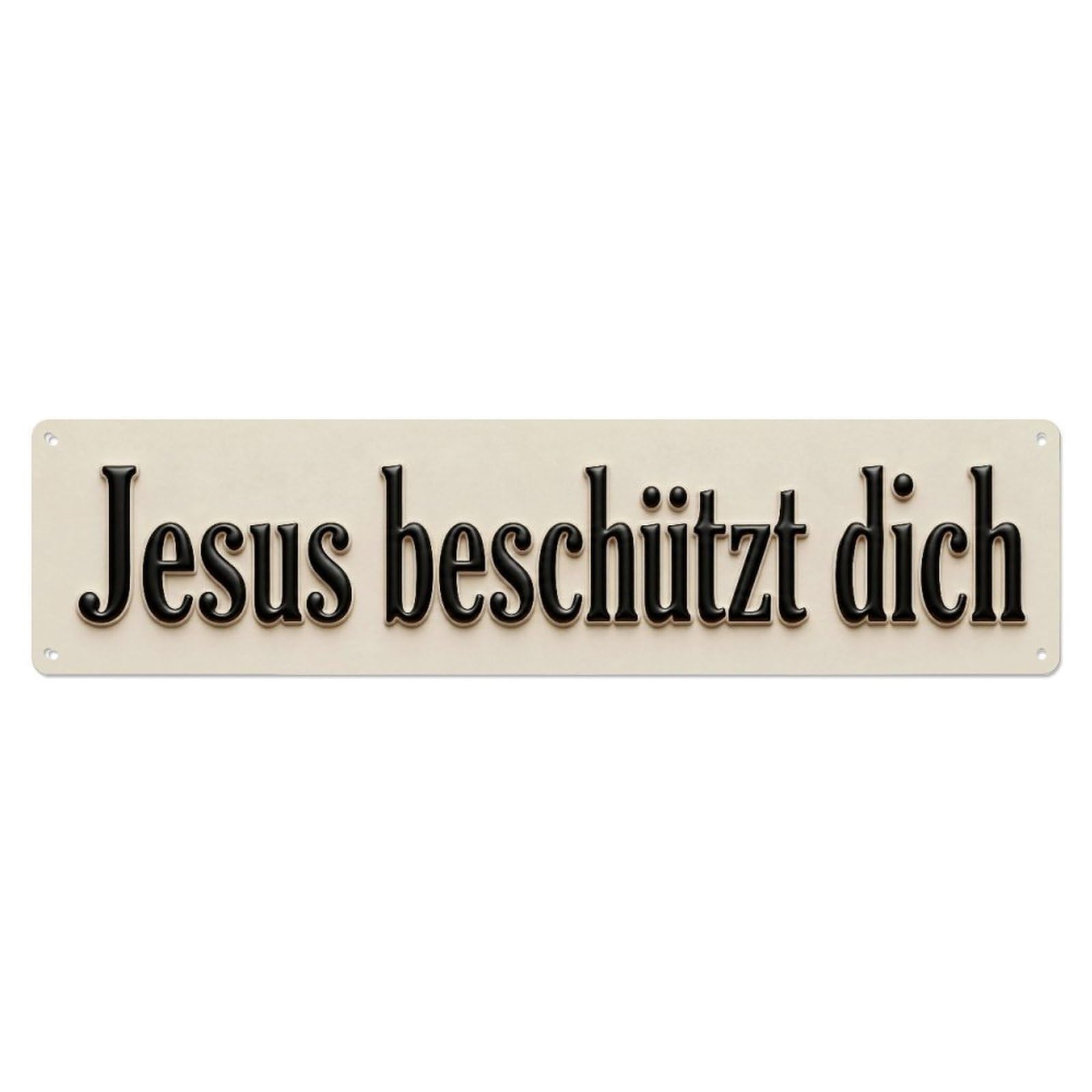 Jesus Beschuetzt Dich Christian Grace Metal Tin Skinny Sign Plaque Wall Decor for Cafe, Club Bar, Office, Home Garden Metal Poster 4x16Inch