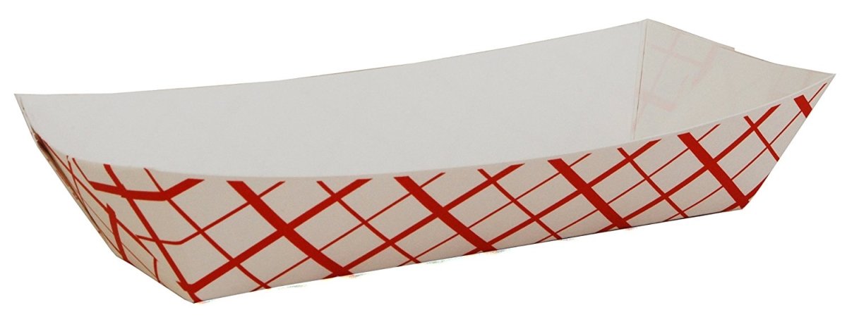 Southern Champion 07091 Hot Dog Tray Nested Paper, Red Check - Case of 1000