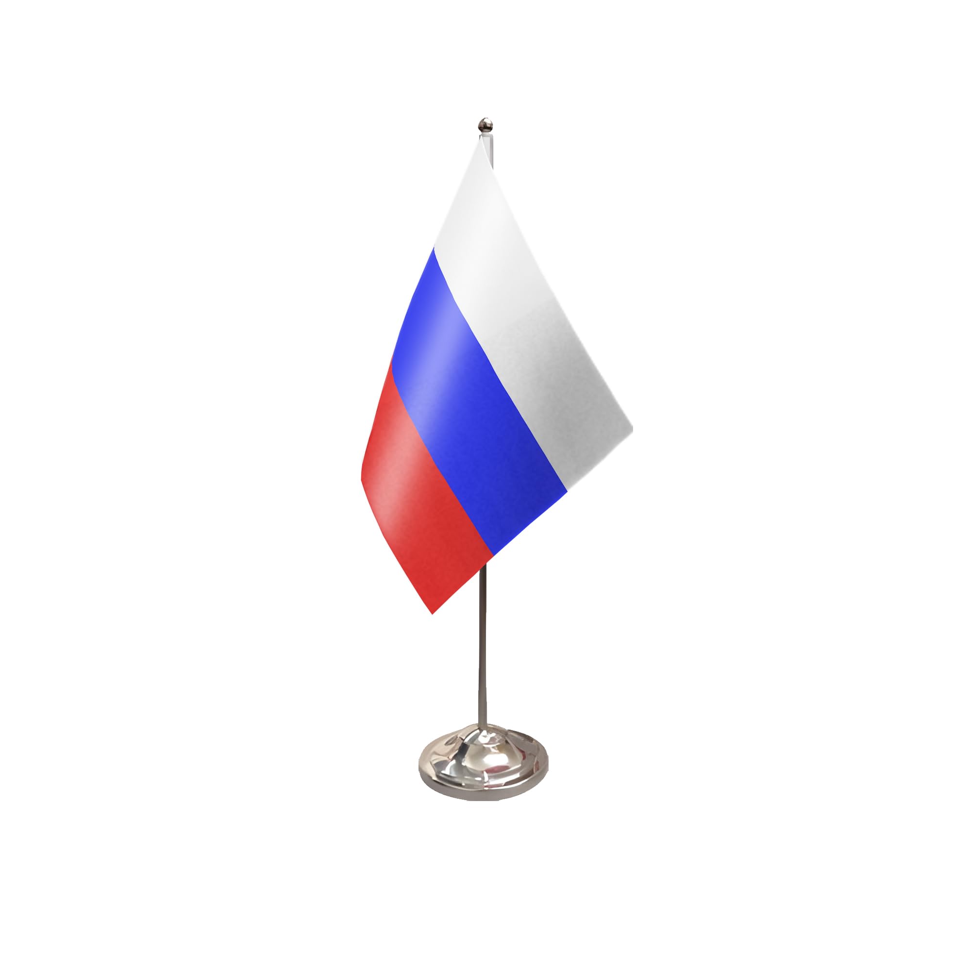 Flagtex Russia Satin Table Flag With Chrome Pole & Base โ image 1