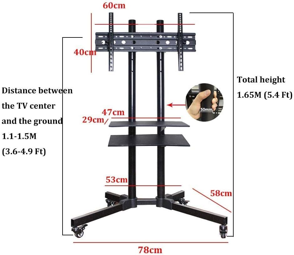 Soporte móvil para TV con ruedas para TV curvas miniatura 4