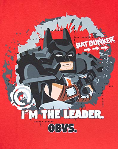 Lego Movie 2 Batman I'm The Leader Obvs Boys T-Shirt Red #TOP4
