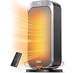 Dreo Quiet Space Heaters for Indoor Use, 1500W Electric Heater with Remote, PTC Ceramic Heater with Thermostat, 12H Timer, 70° Oscillation, Digital Display, Fast Safety Room Heater for Bedroom Office
