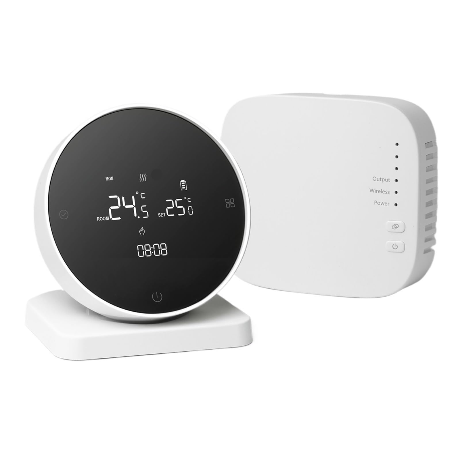 Thermostat programmable à piles blanc pour piloter votre chauffage sur smartphone