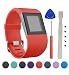 BeneStellar Fitbit Surge Band, Newest TPU Bracelet Strap Small&Large Replacement Band for Fitbit Surge Watch Fitness Tracker WatchBand Wristband Accessories (Red, Large(6.3"-7.8"))