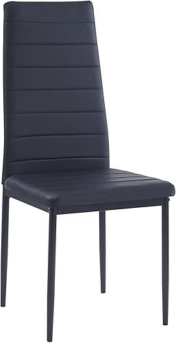 Miniatura 29 de Juego de 4 sillas de comedor, silla auxiliar tapizada, sillas modernas de cocina y comedor, silla de comedor de piel sintética lavable con patas de
