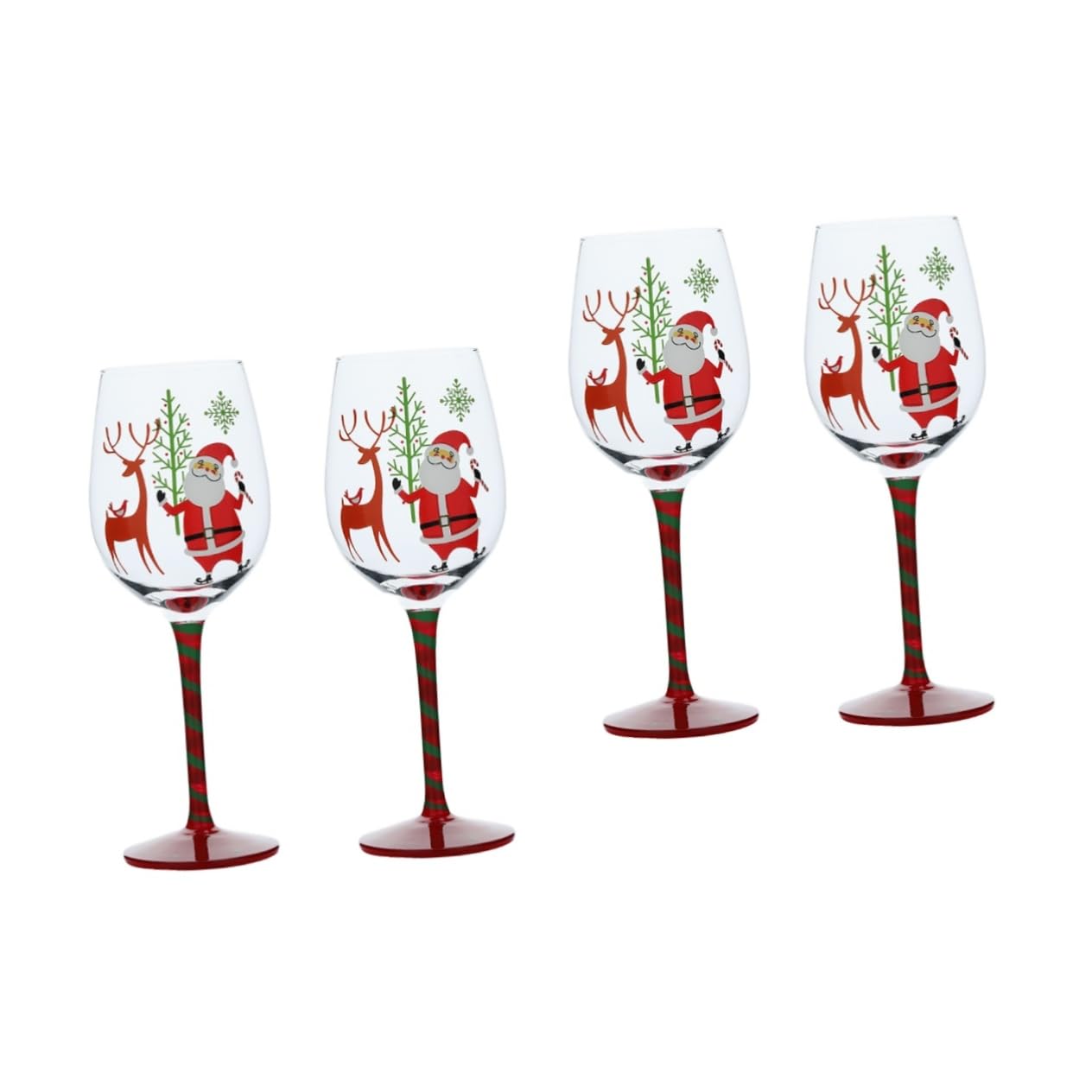 BESTonZON 4 Stück Gefälligkeiten Für Weihnachtsfeiern Weihnachtsbaum Weingläser Stielbecher Weihnachtsgläser Mit Stiel Riesling-gläser Kelchbecher Trinken Glas Kristallgläser Einzel
