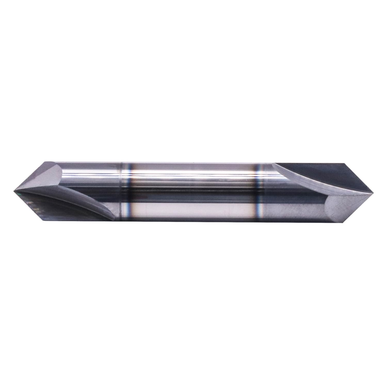 Solid Carbide Chamfer End Mill(1Pc, 1/2") - AlTiN Coated, 2 Flute, 90° Chamfer Angle, Double End, V Groove Router, 1/2" Shank 3" OAL for Milling Wood, Alloy Steels, Hardened Steel, Iron, Copper