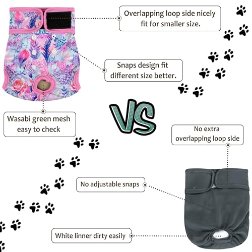 Image of Washable Reusable Female Dog Period Diapers for Heat Doggie Puppy Diapers for Female Dogs, M
