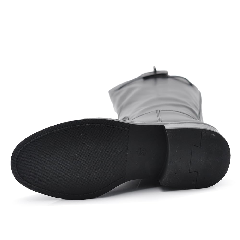 IF Fashion Scarpe da Donna Stivali Alti Con Fibbia Cinghia Tacco Medio XG107
