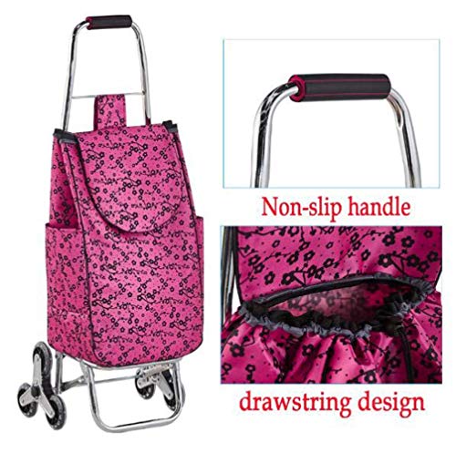 Faltbarer Einkaufswagen mit großer Kapazität, Einkaufstrolley auf Rädern, faltbar, mit abnehmbarer wasserdichter Tasche… – Bild 3