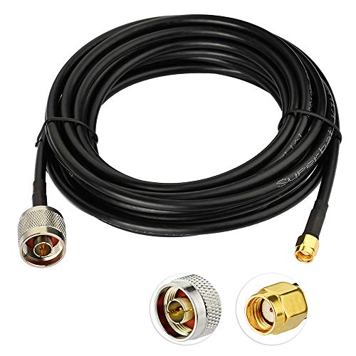 Superbat RPSMA Male to N Type Male RG58 Cable 5m 50ohm Anrtenna Extension Cable for Ceiling/Outdoor/Base Station Antenna