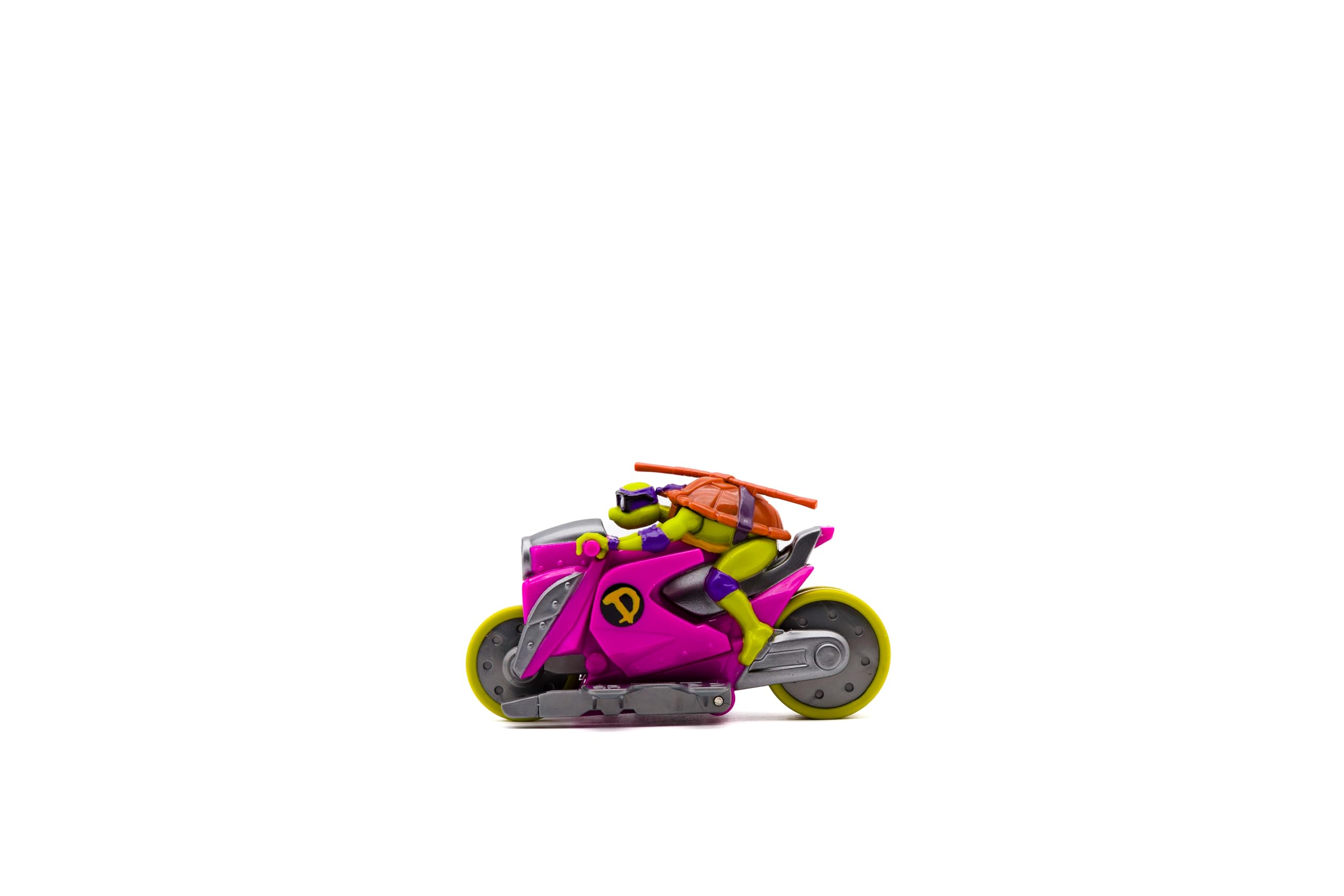 TEENAGE MUTANT NINJA TMNT Backflip Riders Donnie Turtles Backflip Motorradspielzeug mit Aufstiegsfunktion und Scheinwerfern ab 5 Jahren