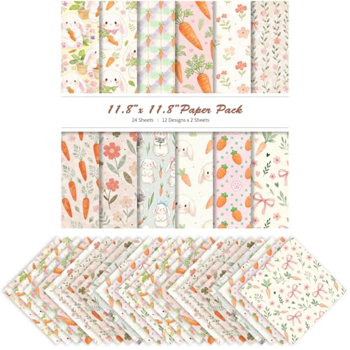 Papier scrapbooking aquarelle lapin 30x30 pour embellir vos albums