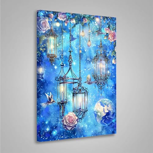 MEOSUEWI 5D Diamond Painting Flor Pintura de Diamante Kits Manualidades Adultos, Flores Diamond Painting Adultos Dibujos DIY Diamantes para la Decor de la Pared del Hogar, Regalos 30x40CM PjY7353 H-Q