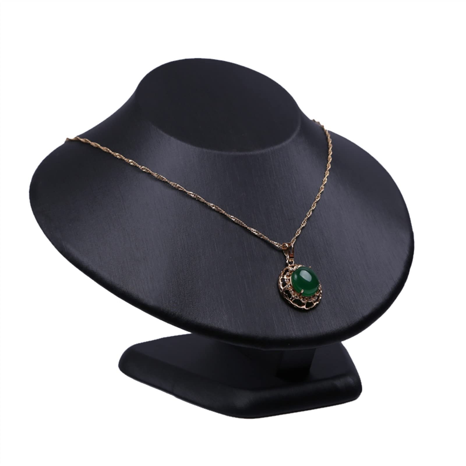 GAROEN Jewelry Display Stand Black Leather Necklace Display Stand Black Jewelry Mannequin Jewelry Bust Necklace Pendant Chain Display Stand Mall Je (Black gold)