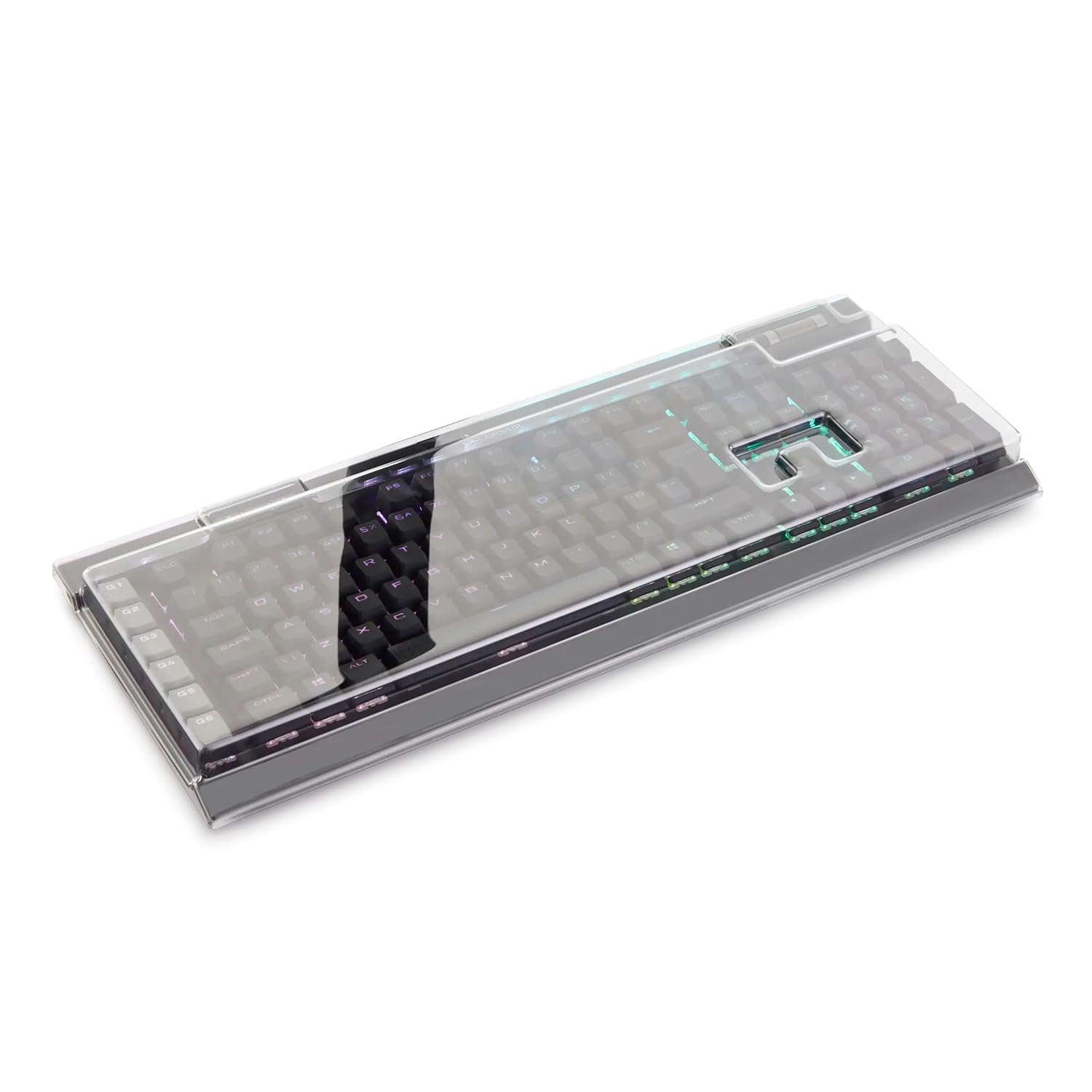Decksaver cover for Corsair K95 (RGB) Platinum keyboard series - Smoked/clear protective lid, made in the UK - the gamers' choice for unbeatable protection