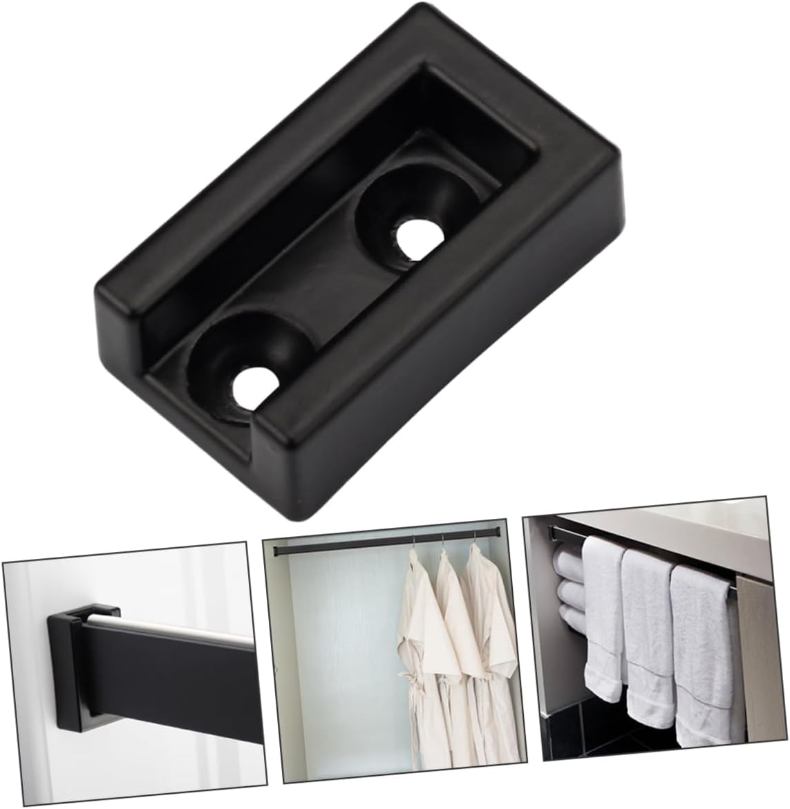 OUNONA 20pcs Closet Rod Bracket Aluminum Alloy Heavy Duty Rod Holders for Wardrobe Laundry Easy to Install for Closet Storage