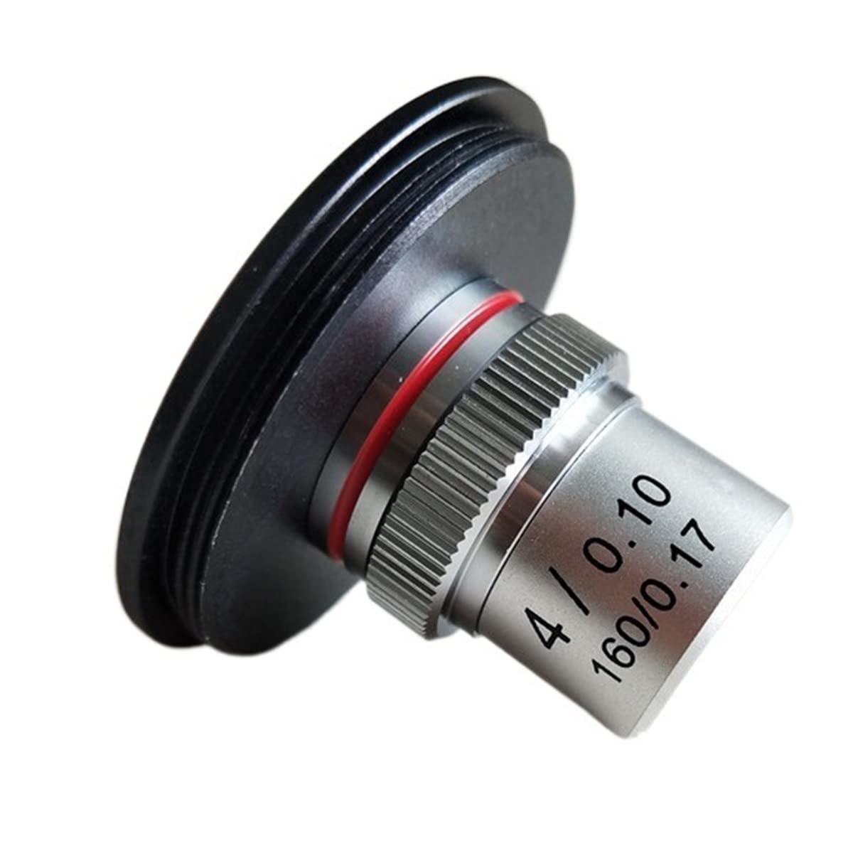 FIERRG  Lab  Microscope Equipment M42 to  RMS  Aluminum Adapter Ring Mount On Digital Camera with 4X 100X Achromatic Objective Lens 20.2mm Microscope Accessories (Color : Ring and 4X Lens)