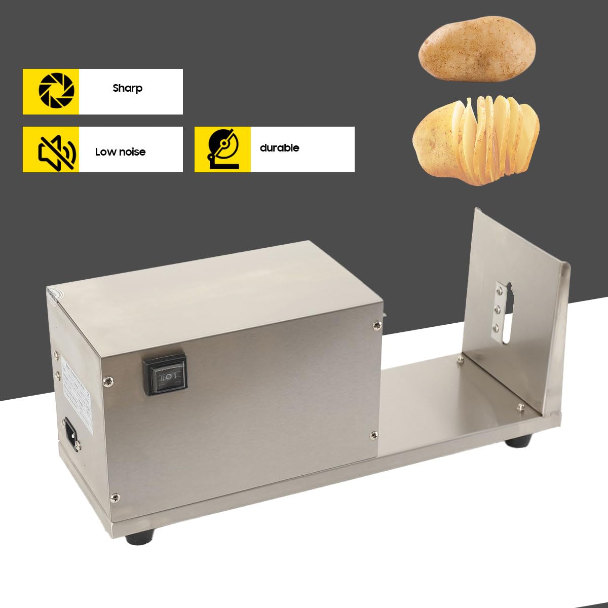 Spiralschneider für Gemüse Obst Kartoffelschneider Kartoffel Tornado Schneider, Geschäftlich Automatische Schneidemaschine, Kartoffelspiralschneider für Kartoffelspiralen Gurken und Karotten