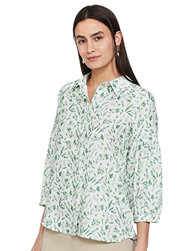 Image of Amazon Brand - Eden & Ivy Women Crepe 3 /4 Sleeve Regular Fit Shirt (Available in Plus Sizes)