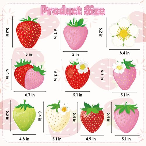 Image of 40Pcs Strawberry Hanging Swirls Decorations, Sweet Strawberry Party Ceiling Hanging Swirls Streamers for Berry First Birthday Baby Shower Party Decor Supplies