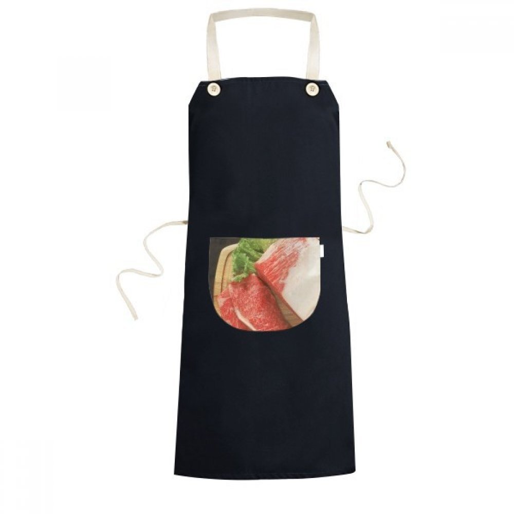 Tablier Gigot d'agneau noir de cuisine avec poche réglable de 70cm x 67cm