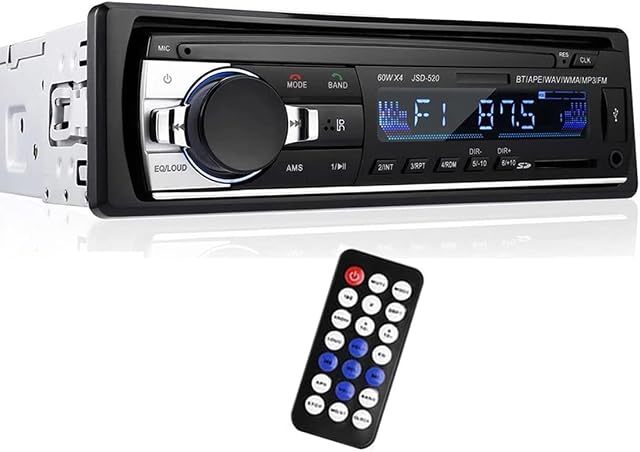 Digital Car Stereo - Single-Din Car Stereo Bluetooth In Dash with Remote Control - Receivers USB/SD/Audio - MP3 Player/FM Radio by Kidcia
