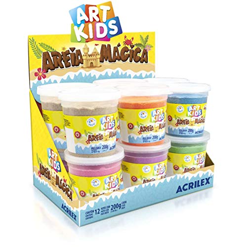 Massa Areia Mágica, Cores Sortidas, 200 gramas, Acrilex