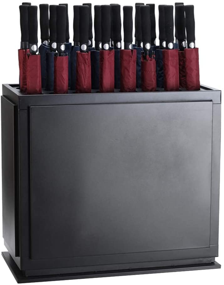 Porte-parapluies noir design avec support de drainage pour entrée maison et bureau