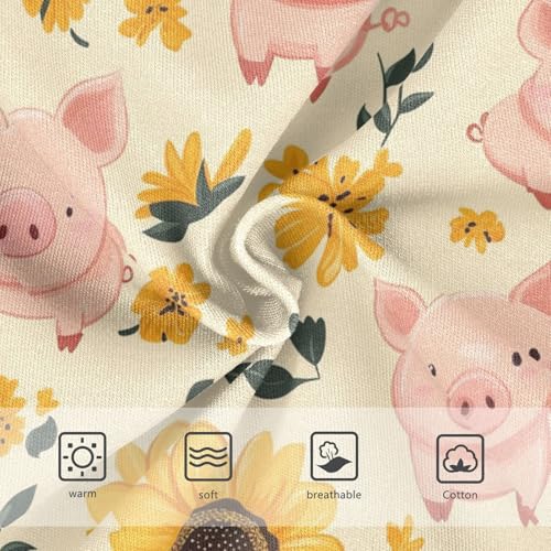 Wusikd Cute Pigs Girls' Underwear Cotton Sunflower Girls Briefs Soft Toddler Underwear 2T3