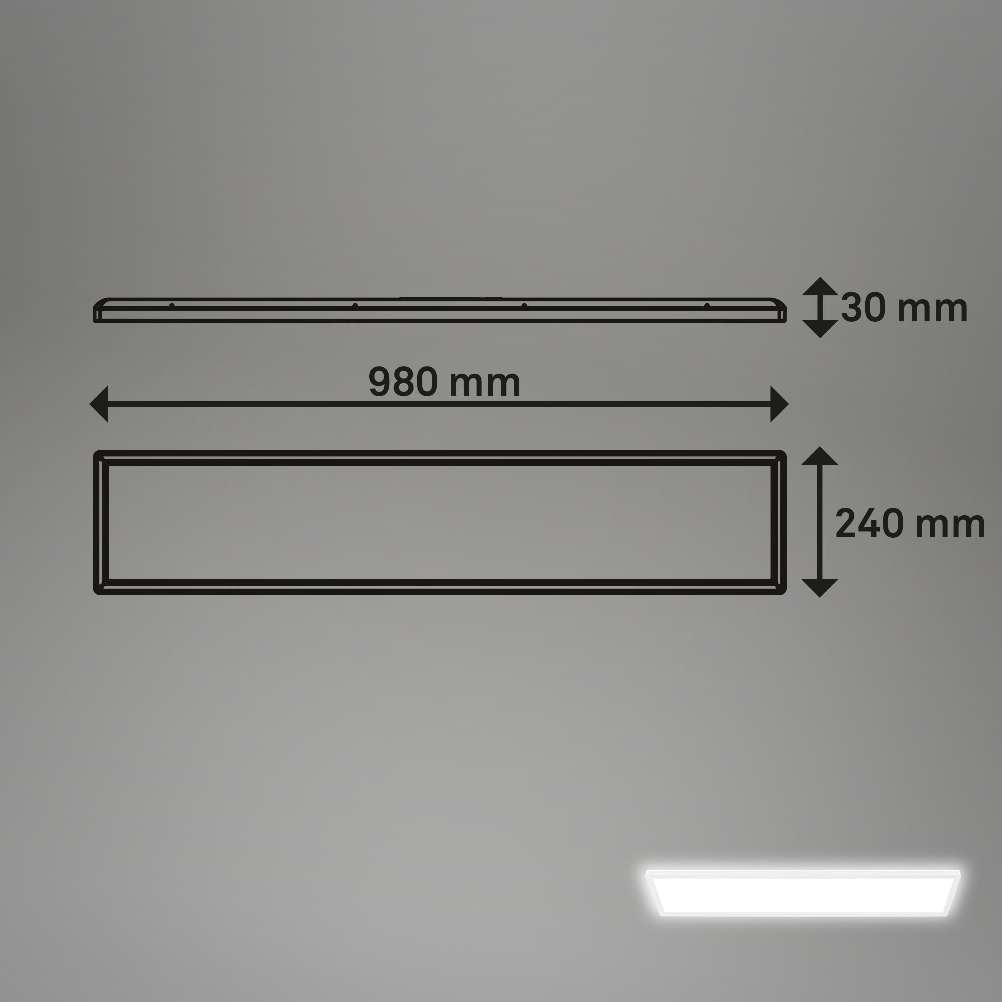 Briloner - Lampada da soffitto LED 98 cm, plafoniera piatta a luce indiretta, luce bianca neutra, design moderno, lampada LED rettangolare, 98x20x3 cm, colore bianco, ideale per soggiorno o ufficio