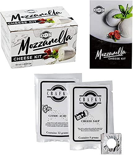 Crafky Premium Quick and Easy DIY Cheese Kit, with Cheese Salt, Citric Acid and Vegetarian Rennet