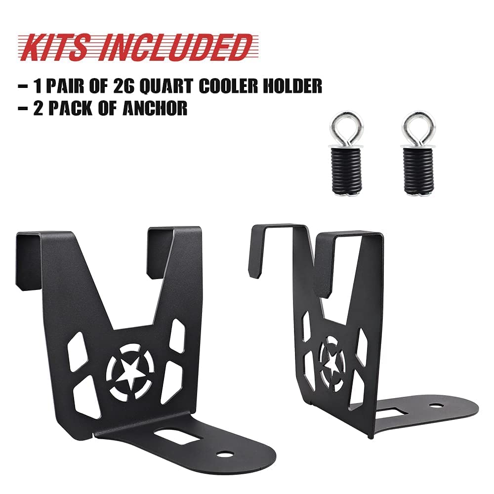 Samman Polaris RZR Cooler Brackets - 26 Quart Mounting Brackets, Metal Holder Carrier With Anchor for Ozark 26 Cooler - Compatible With Polaris RZR/XP/Turbo
