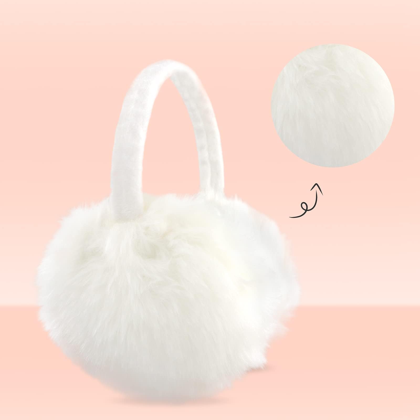 POXIMI Orejeras de invierno ajustables para mujer, con forro polar