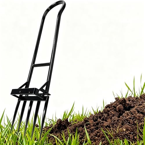Digging Fork Shovel, Deep Loosening and Aerating Soil with Two Er...