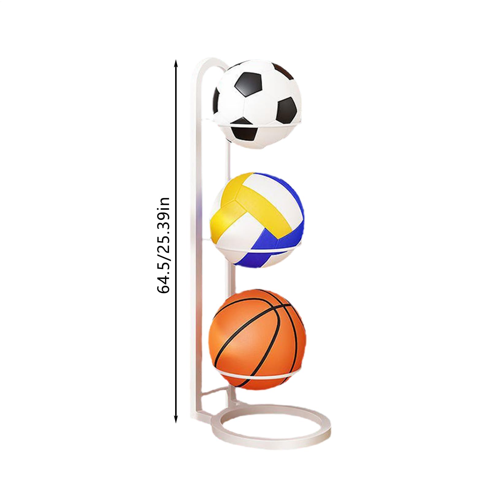 Estante de Almacenamiento Vertical para Pelotas de Fútbol y Baloncesto Extraíble