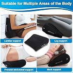 Gugxiom Inflatable Wedge Pillow for Traveling, Inflatable Lumbar Pillow, Use in Office Chair Car Seat Bed Travel Camping, for Yoga Sleeping Reading Lumbar Support Cushion (Black)