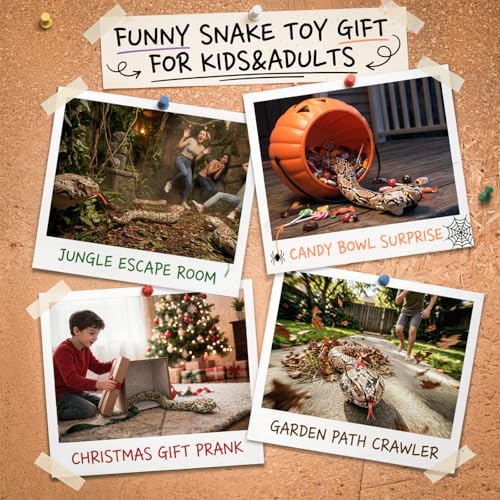 Image of Veeniix Amphibious Remote Control Rattlesnake Toy, Realistic Snake Toy with Rattle Sound for Pranks, Indoor & Outdoor Games, Funny Gag Gift, Halloween Trick Toy & Birthday Gift for Kids Ages 3+