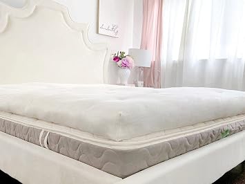 The Futon Shop Royal Luxury Mattress Topper Twin with Horse Hair، Cashmere and Wool - Soft Mattress Topper for Back Pain - Plush Mattress Toppers with Organic Cotton Case - The Best Mattress Toppers
