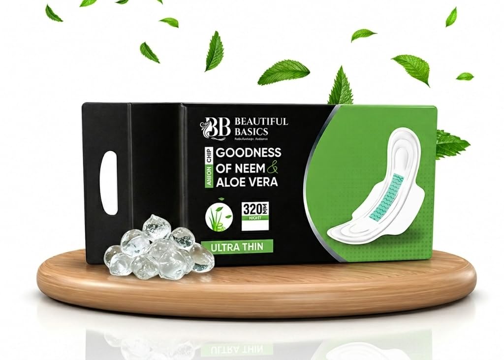 Sanitary Pads for Women with Neem and Aloe Vera, Ultra Thin, Anion Chip, 5X Absorbance, Leakage Protection, 320mm, 32 Pads-image-8
