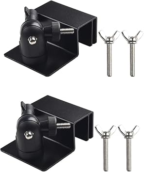 2Pcs Weatherproof Gutter Mount for Security Cameras, Wall Mount Bracket with Universal Screw Adapters for Ring Solar PanelBlack