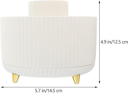 Miniatura 7 de LUOZZY Soporte para brochas de maquillaje, organizador de maquillaje giratorio de 360°, 5 ranuras, brochas de maquillaje, vasos, organizador