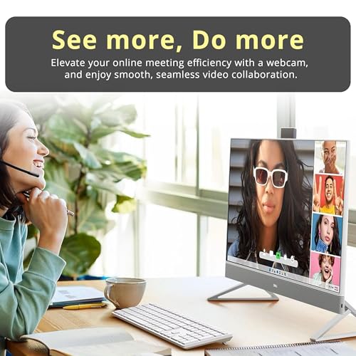 Image of Dell 27 inch FHD Touchscreen All-in-One Desktop, Intel Core 7 150U, 32GB DDR5, 3TB Storage (2TB SSD+1TB Docking Station Set), NVIDIA GeForce MX570A, Webcam, Wireless Keyboard & Mouse, Windows 11, White