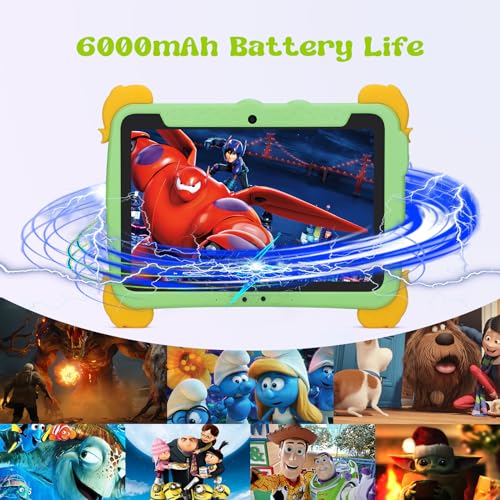 Image of C idea Tablet for Kids, 10 Inch Kids Tablet, Android 13 Child Tablets, 4GB RAM 64GB ROM, Learning Tablet for Children, 6000mAh, IWAWA Pre-Installed,Parental Control, Child Tablet for Boys, Girls-Green