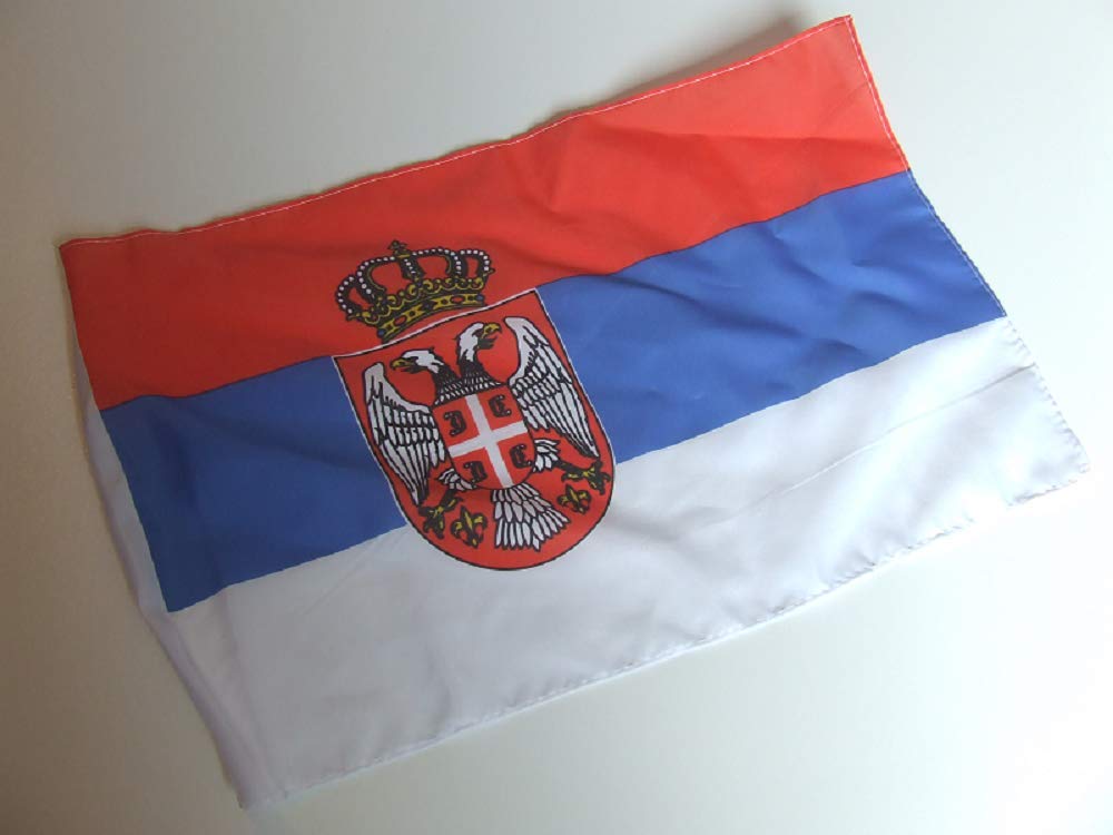 Bandiera Serbia Con Stemma | Dimensioni 150x250 Cm, 100