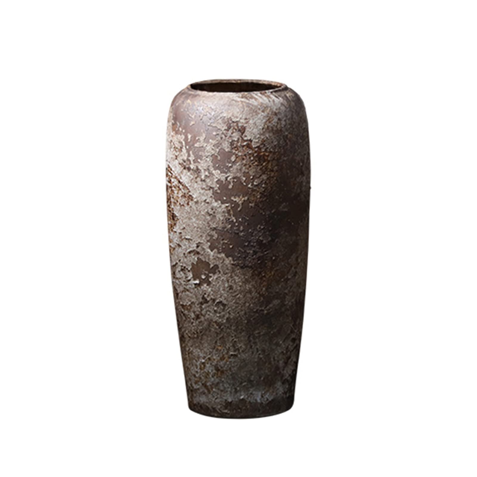 asdchZen Decorative Vases On The Floor, Retro Mottled Pattern Hotel Villa Patio Multifunctional Ceramic Vase,25 * 60CM