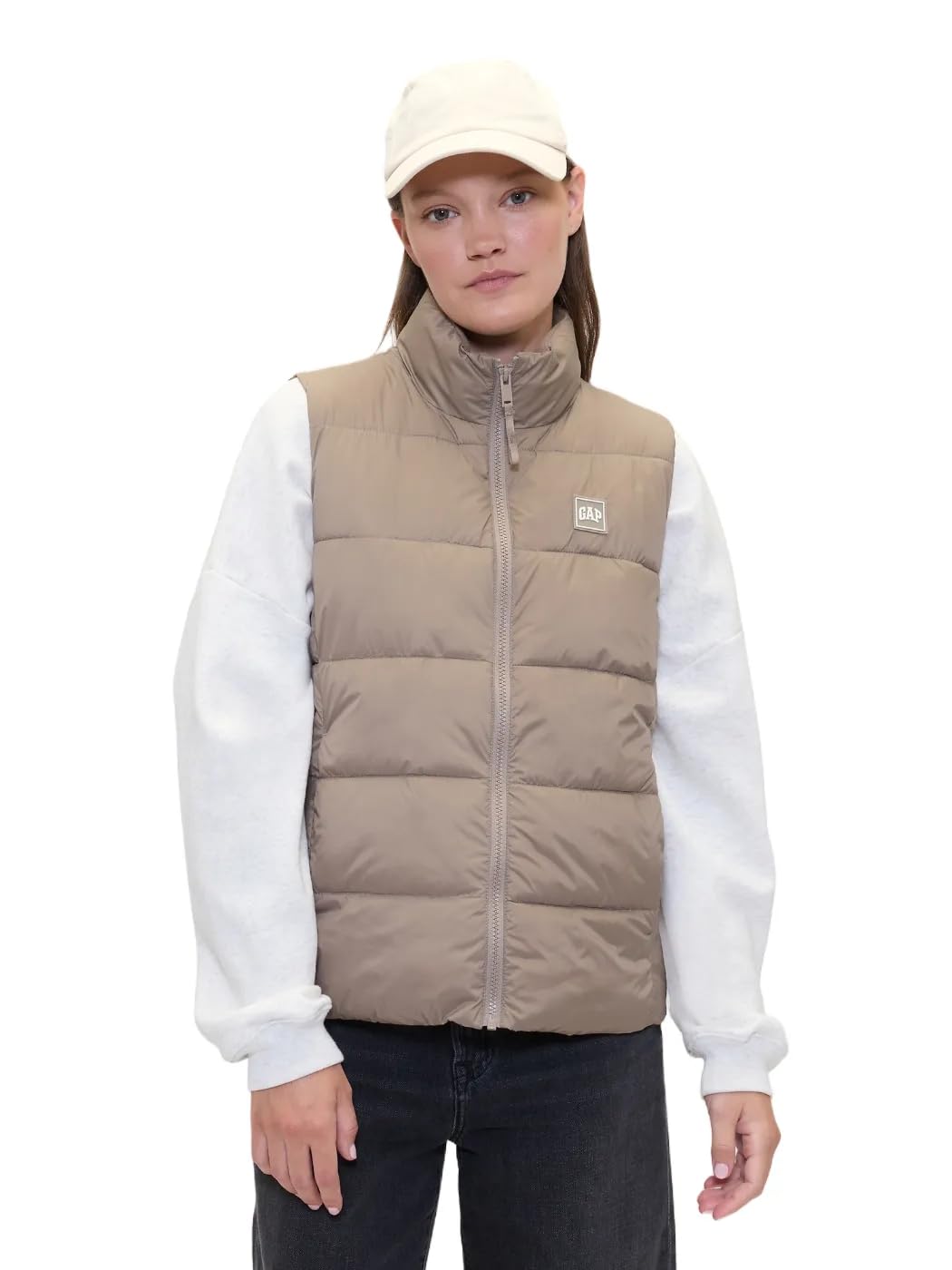 

                                                    GAP womens Logo Lightweight Puffer Vest Dull Rose 